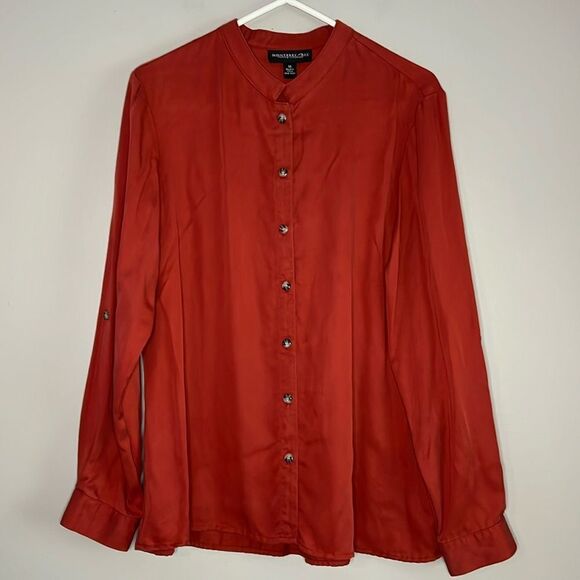 Monterey Bay Rust Long Sleeve Button Down - Picture 1 of 9